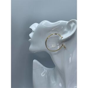 NWT Precious 14K gold dipped medium hoops